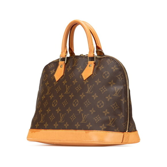 LOUIS VUITTON Black Monogram Leather Alma PM Shoulder Bag - Picture 2 of 12